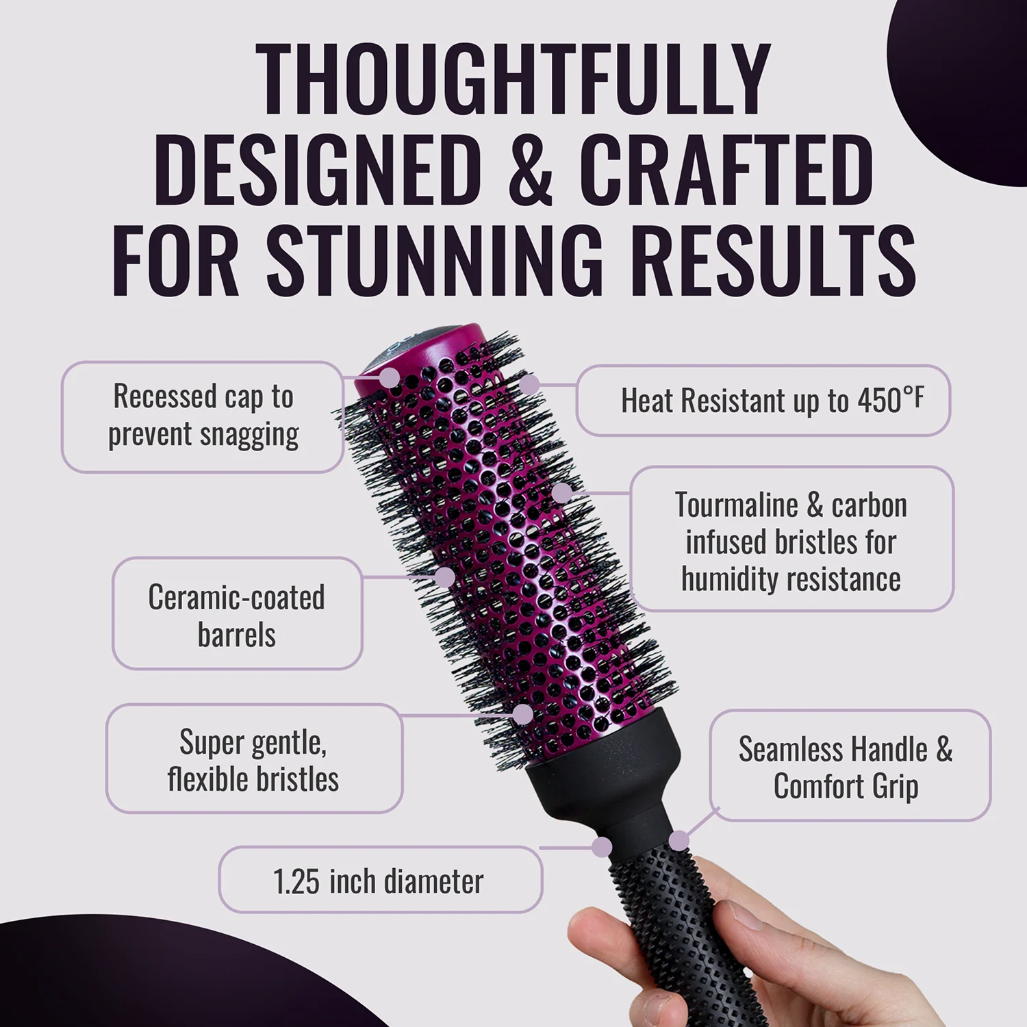 erg33 Super Gentle Round Hair Brush - Image 3