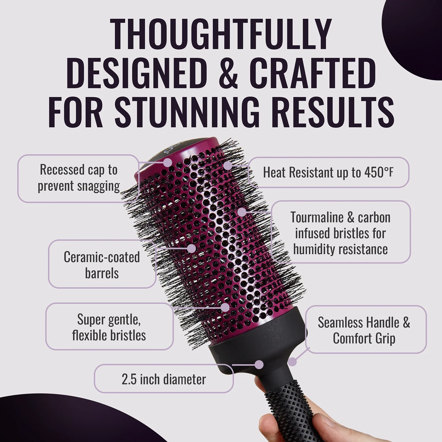 erg65 Super Gentle Round Hair Brush - Image 3