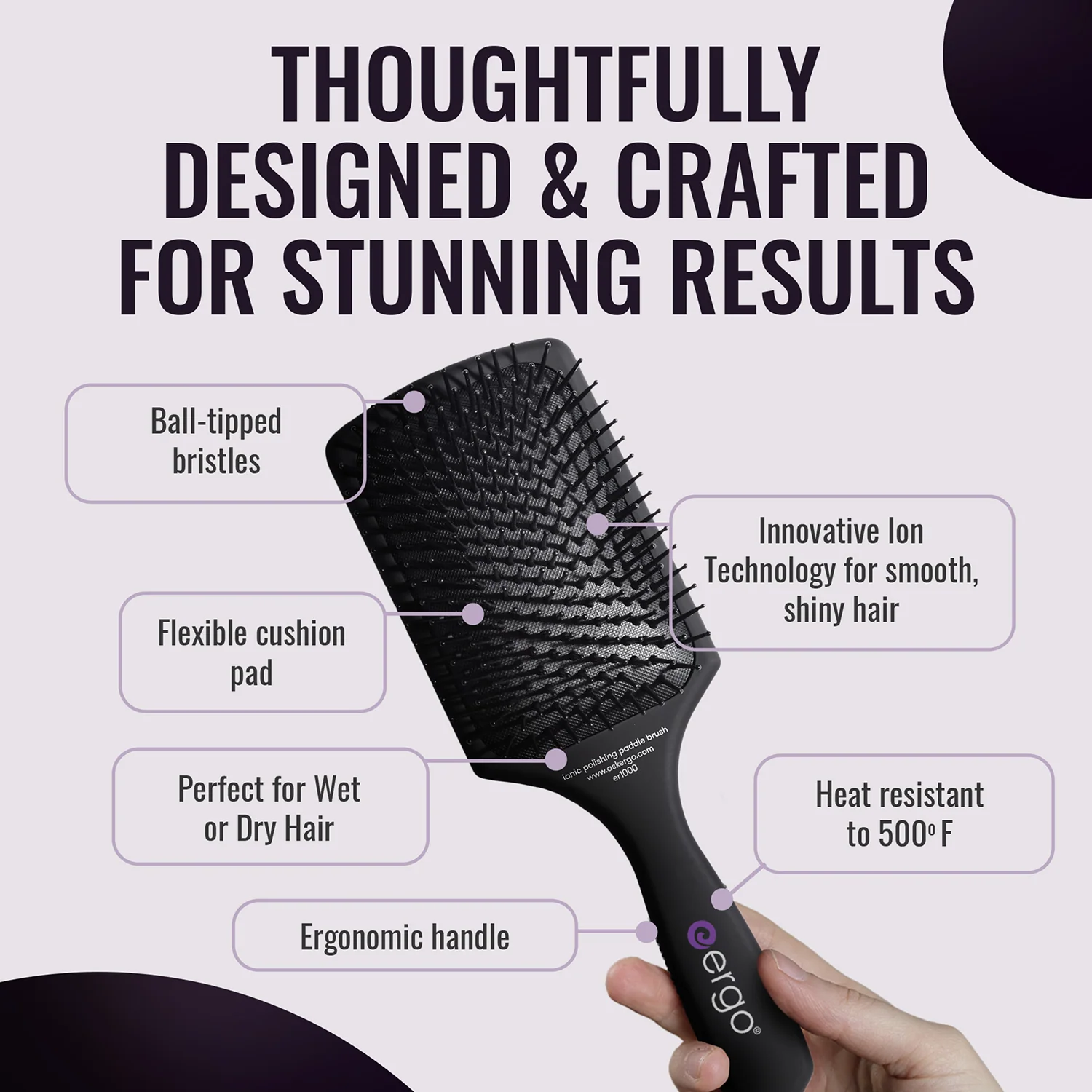 er1000 Ionic Polishing Paddle Hair Brush - Image 3
